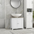 Kleankin Pedestal Sink Storage Cabinet, under Sink Cabinet, Bathroom Vanity Cabinet with U-Shape and Adjustable Internal Shelf