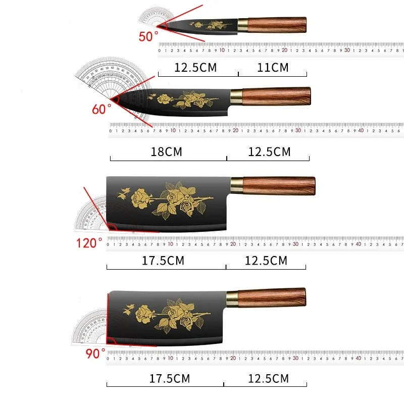 Deluxe Gold Titanium Plated Kitchen Knives