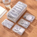 Cable Organizer Boxe Set with 7 Transparent Storage Boxes