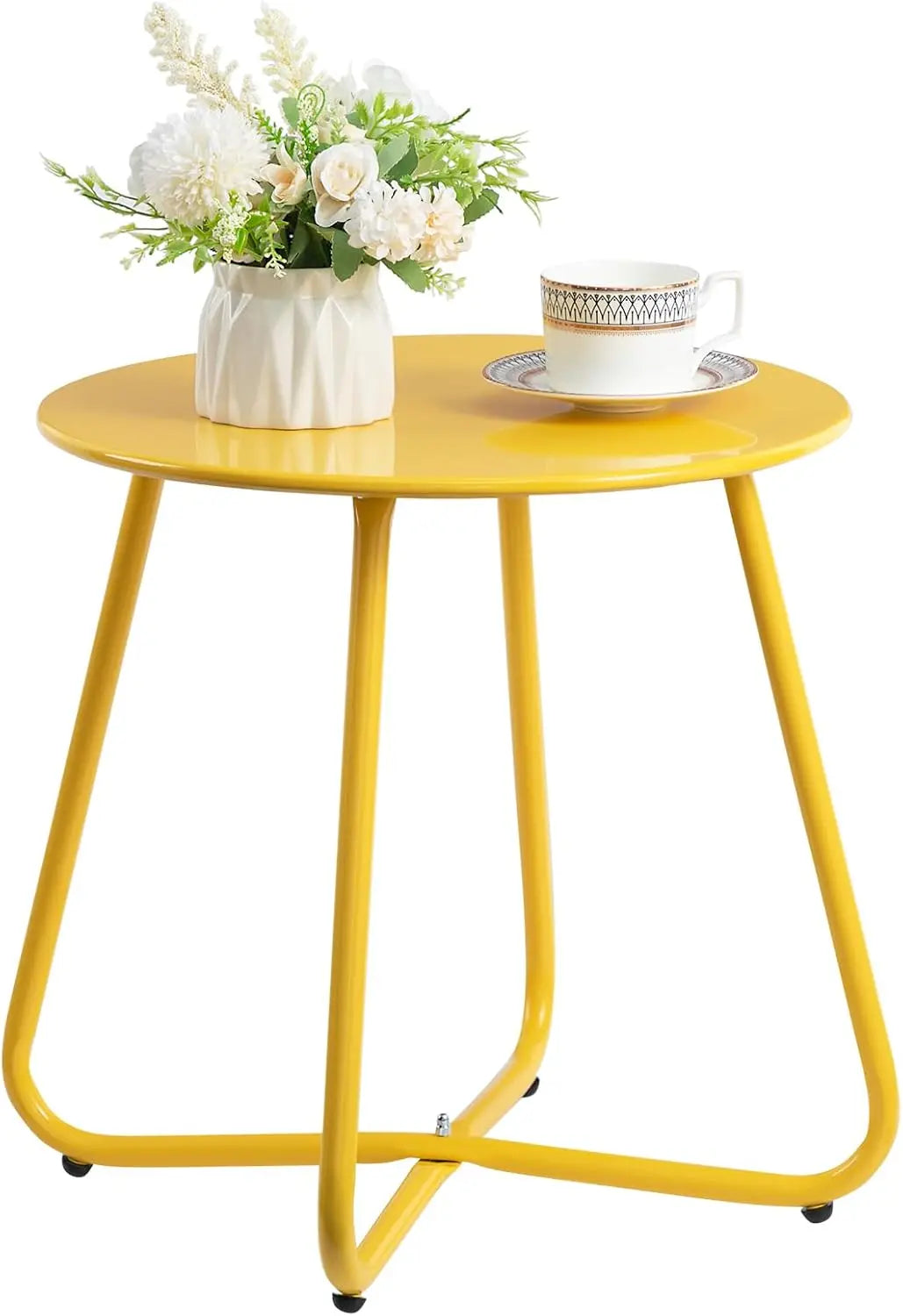 Outdoor Steel Side Tables, Accent End Table for Patio Yard Garden