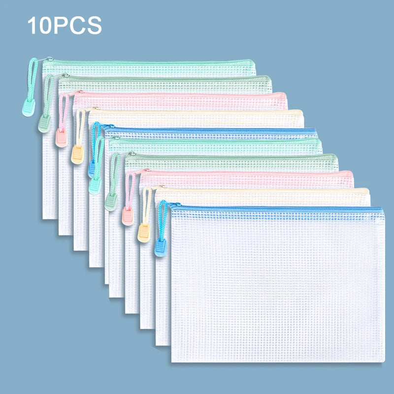 10Pcs Mesh Zipper Pouch
