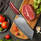 YIZEMA 7" Cleaver Knife Japanese Damascus Steel