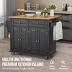 SucceBuy 43" Kitchen Island Cart Wood Top