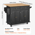 SucceBuy 43" Kitchen Island Cart Wood Top