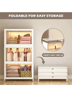 45cm 5layer Versatile 1-5 Layer Folding Storage Cabinet with Magnetic Doors - Dustproof, Waterproof