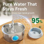 Stainless Steel Cat Water Fountain Stainless Steel: 73oz/2.2L