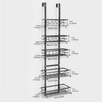 Over the Door Pantry Organizer Multi-Layer Storage Shelves Metal Hanging Spice Rack for Kitchen & Bathroom Door