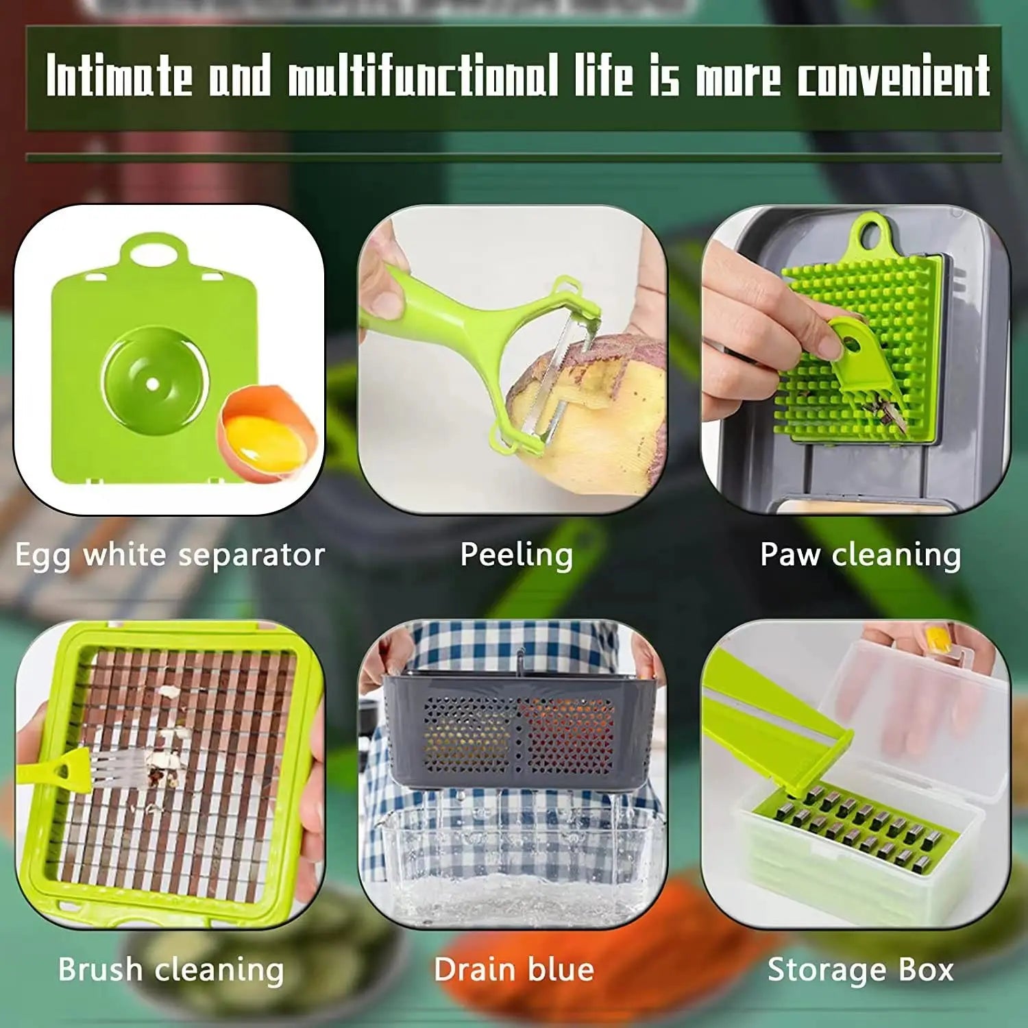 22 in 1 Vegetable Chopper with Stainless Steel Blade