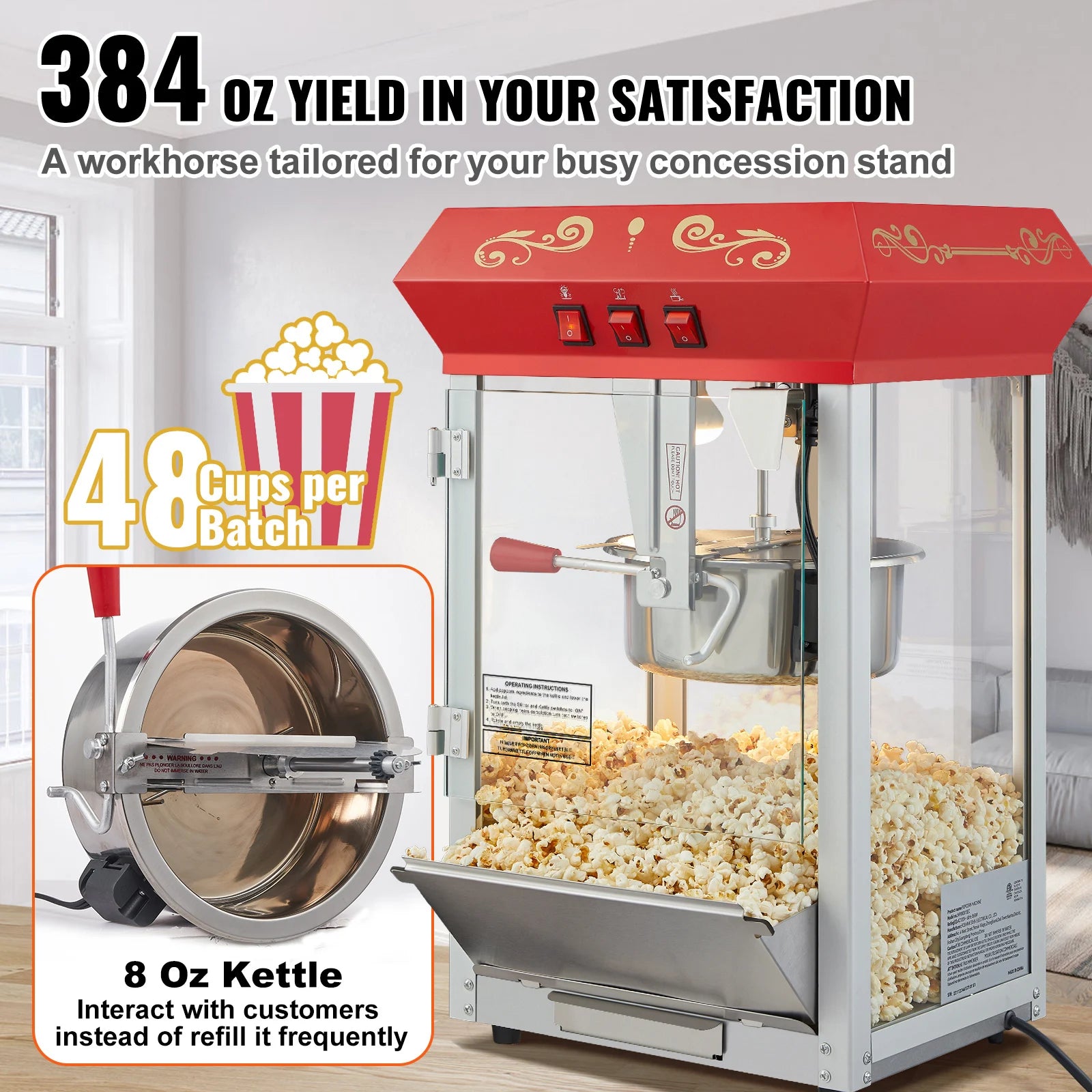 SucceBuy Electric Popcorn Maker