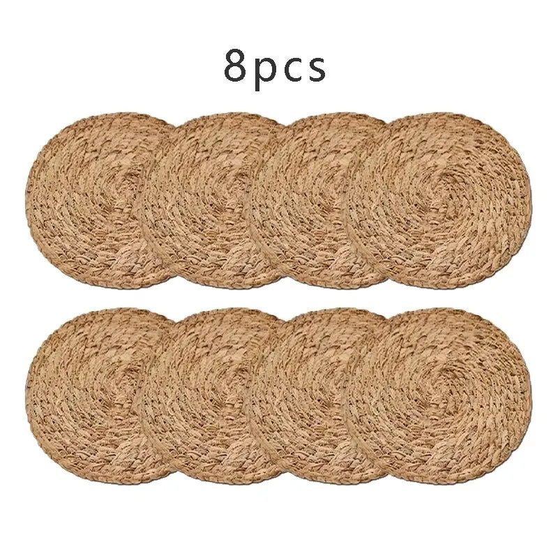 Natural Rattan Round Pot Mats – Handwoven Heat Insulation