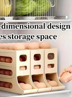 4 Tiers Egg Holder, Automatic Egg Rolling Rack, 30 Eggs Storage Rack
