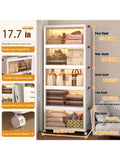 45cm 5layer Versatile 1-5 Layer Folding Storage Cabinet with Magnetic Doors - Dustproof, Waterproof
