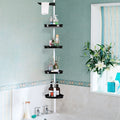 Corner Shower Caddy with Tension Pole 4-Tier Adjustable Shelves