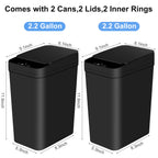 2 Pack 12L Bathroom Automatic Trash Can Touchless Motion Sensor Slim Garbage Can