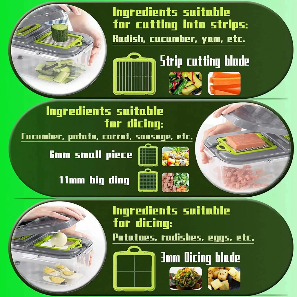 22 in 1 Vegetable Chopper with Stainless Steel Blade