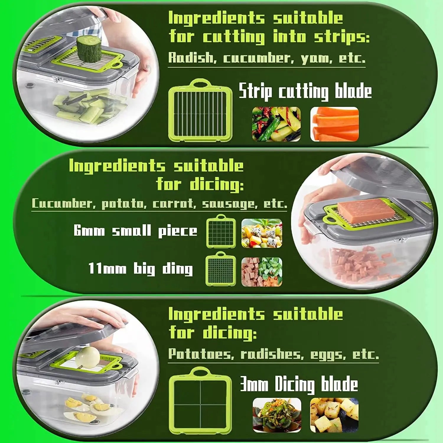 22 in 1 Vegetable Chopper with Stainless Steel Blade