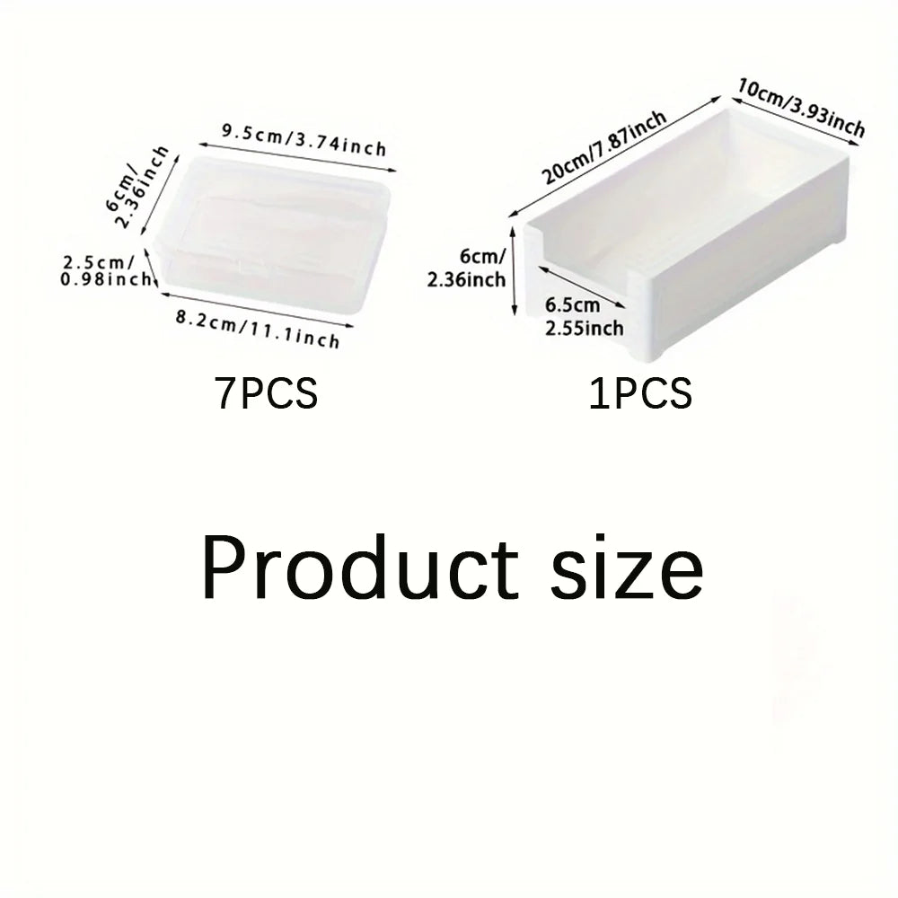 Cable Organizer Boxe Set with 7 Transparent Storage Boxes