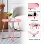 Outdoor Steel Side Tables, Accent End Table for Patio Yard Garden